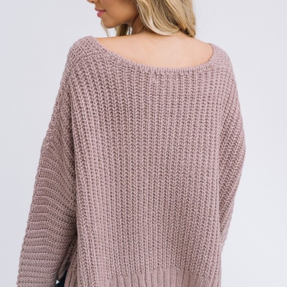 NWT Mocha V-Neck Sweater - Picture 4 of 8